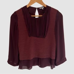 Morgane Le Fay Wool/ Silk Purple 3/4 Sleeve Blouse M